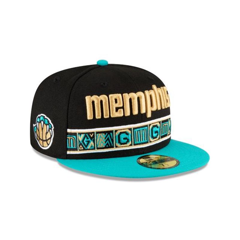 NBA Memphis Grizzlies City Edition 59Fifty Fitted (QAK5231) - Blue New Era Caps